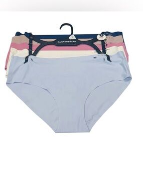 LUCKY BRAND 5 Pack Hipsters Panties Briefs Solids Soft NWT Large